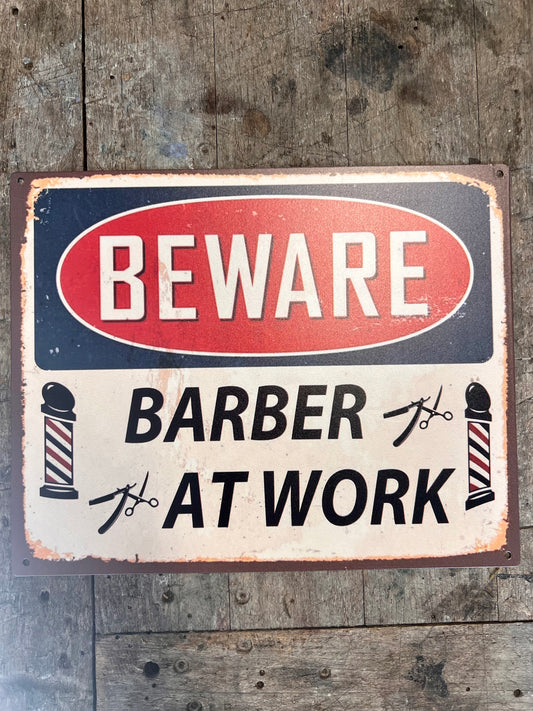 TEKSTBORDJE | BEWARE | BARBER | KLEIN