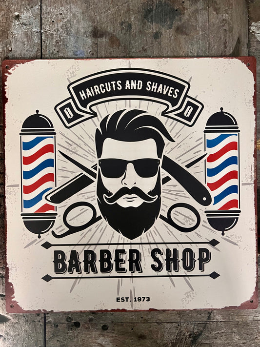 TEKSTBORDJE | SHAVES | BARBER | SHOP | MIDDEL